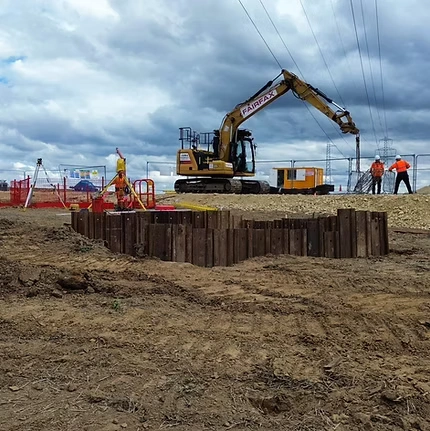 New build transmission tower foundation